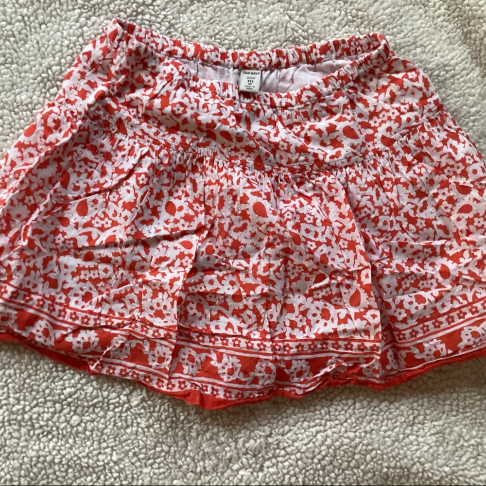 Girls orange print skirt